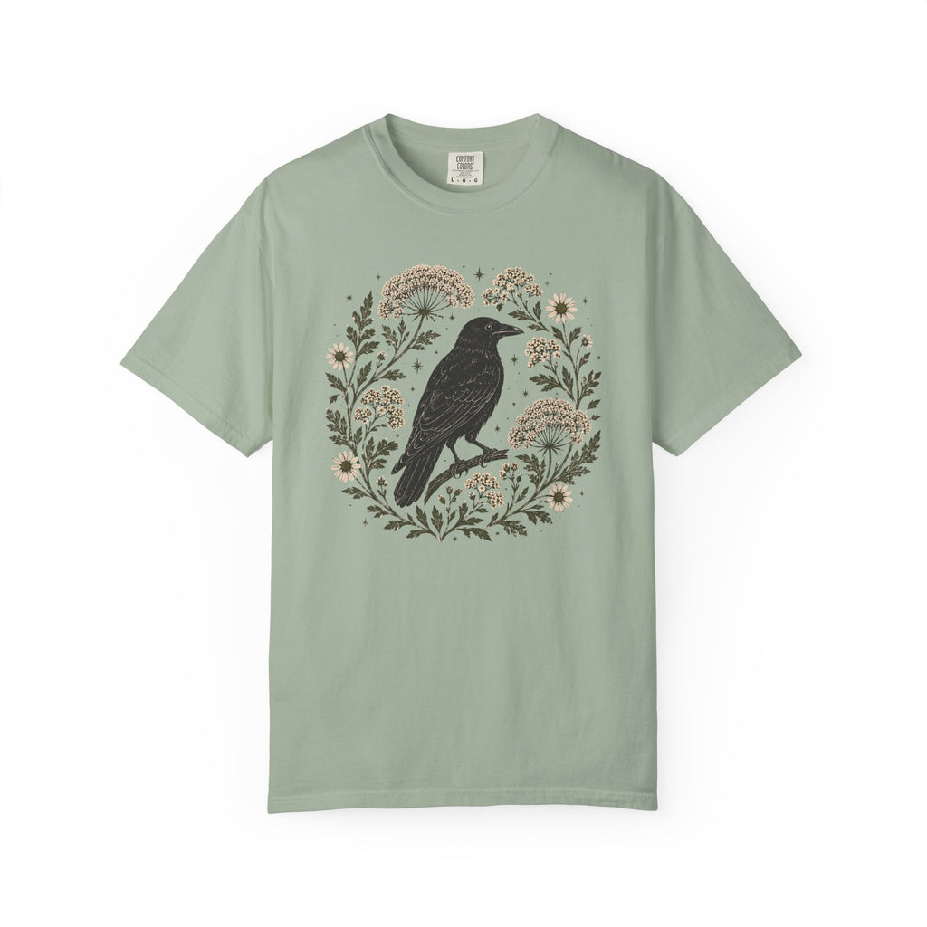 Raven and Queen Anne's Lace Block Print T-shirt