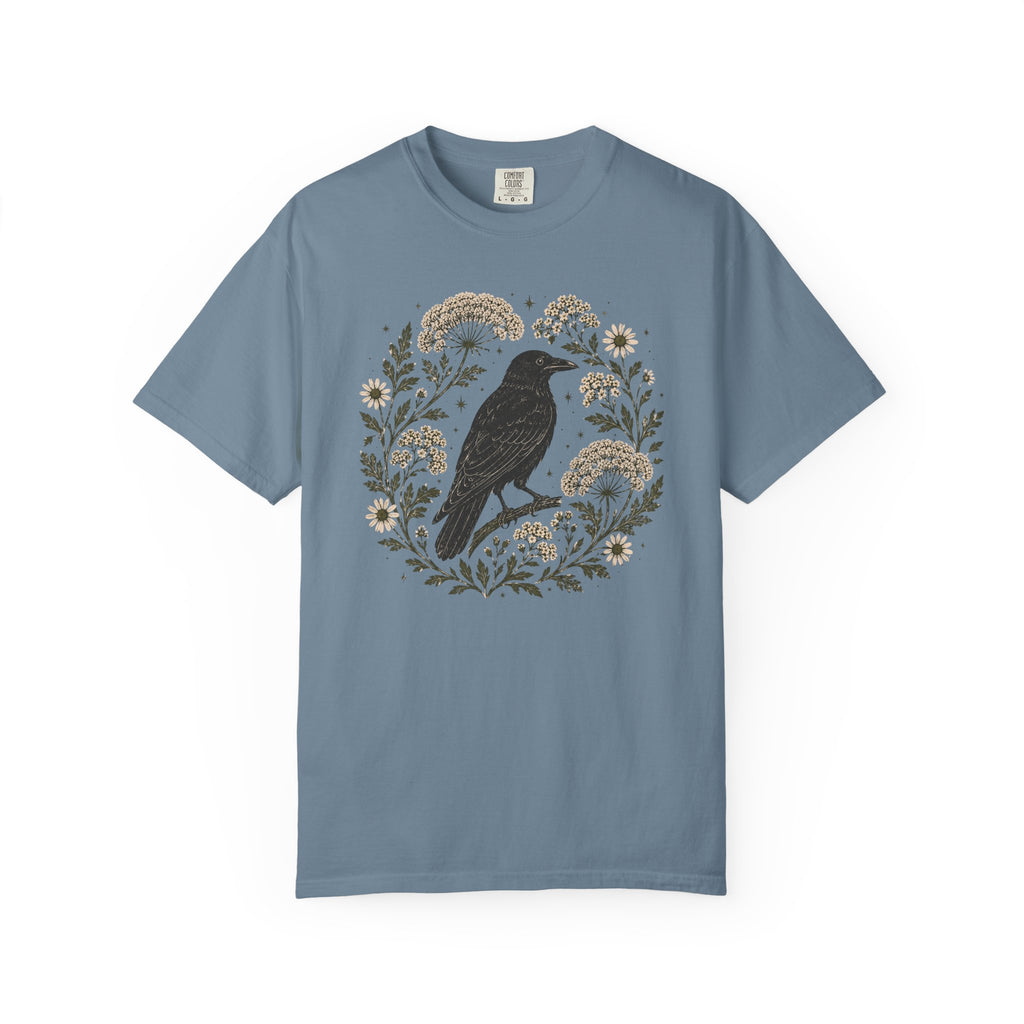Raven and Queen Anne's Lace Block Print T-shirt