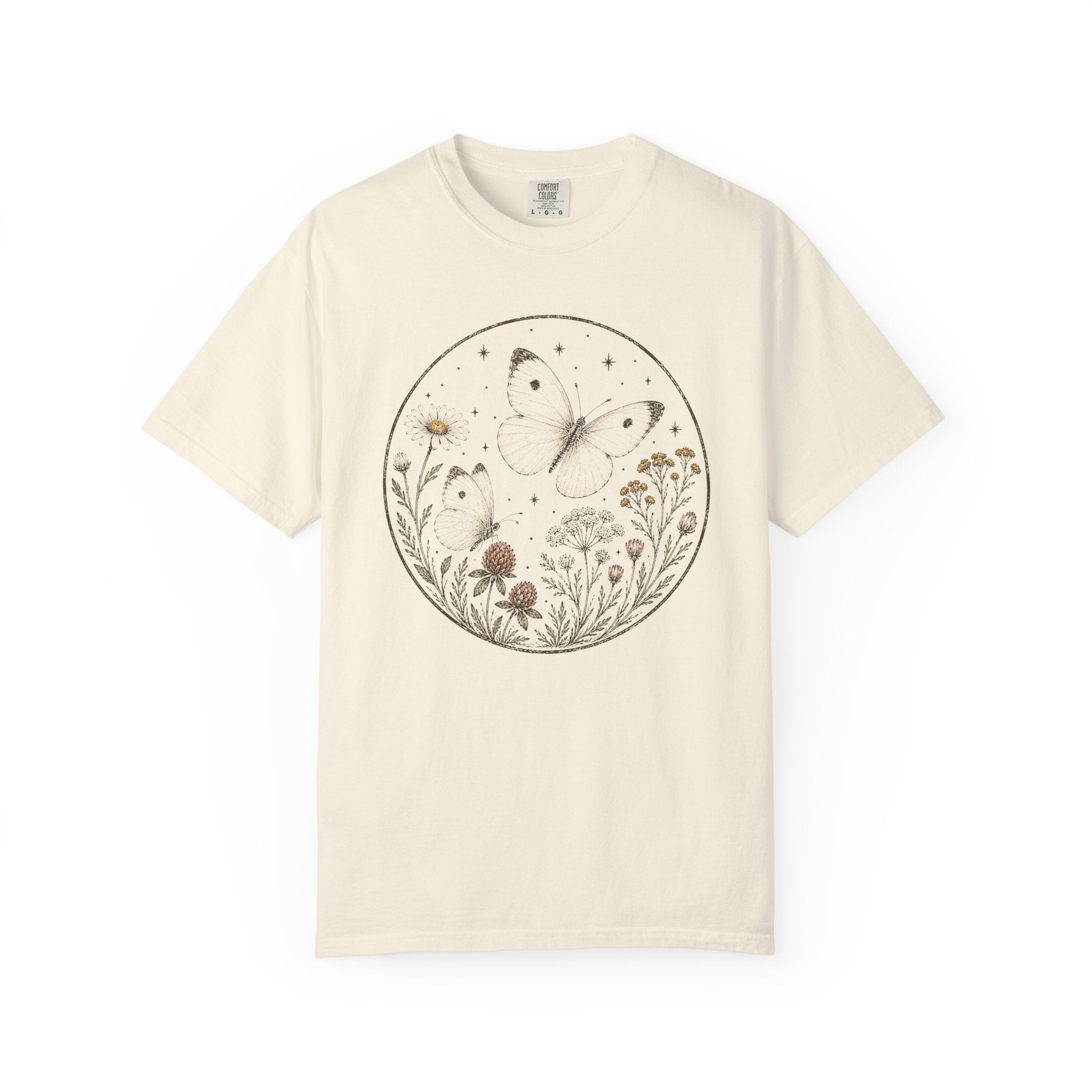 Cabbage Butterfly Block Print T-shirt