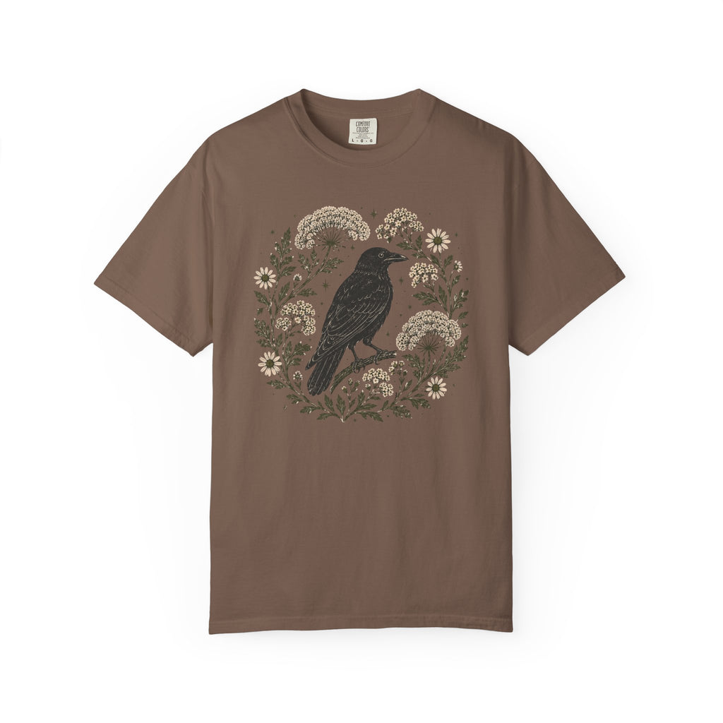 Raven and Queen Anne's Lace Block Print T-shirt
