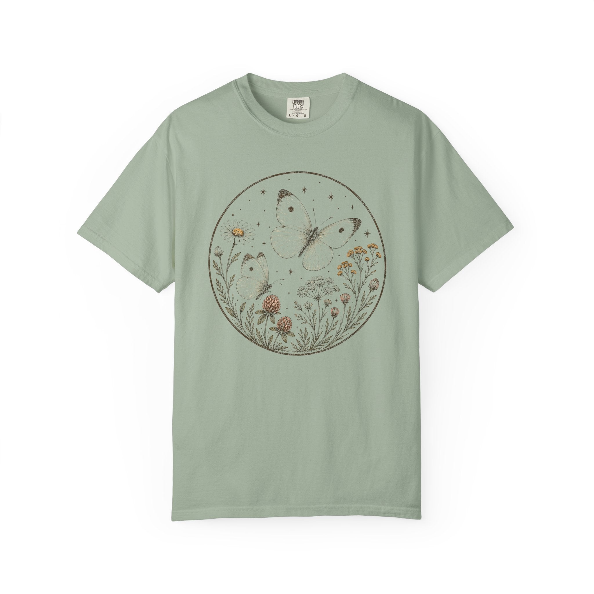 Cabbage Butterfly Block Print T-shirt