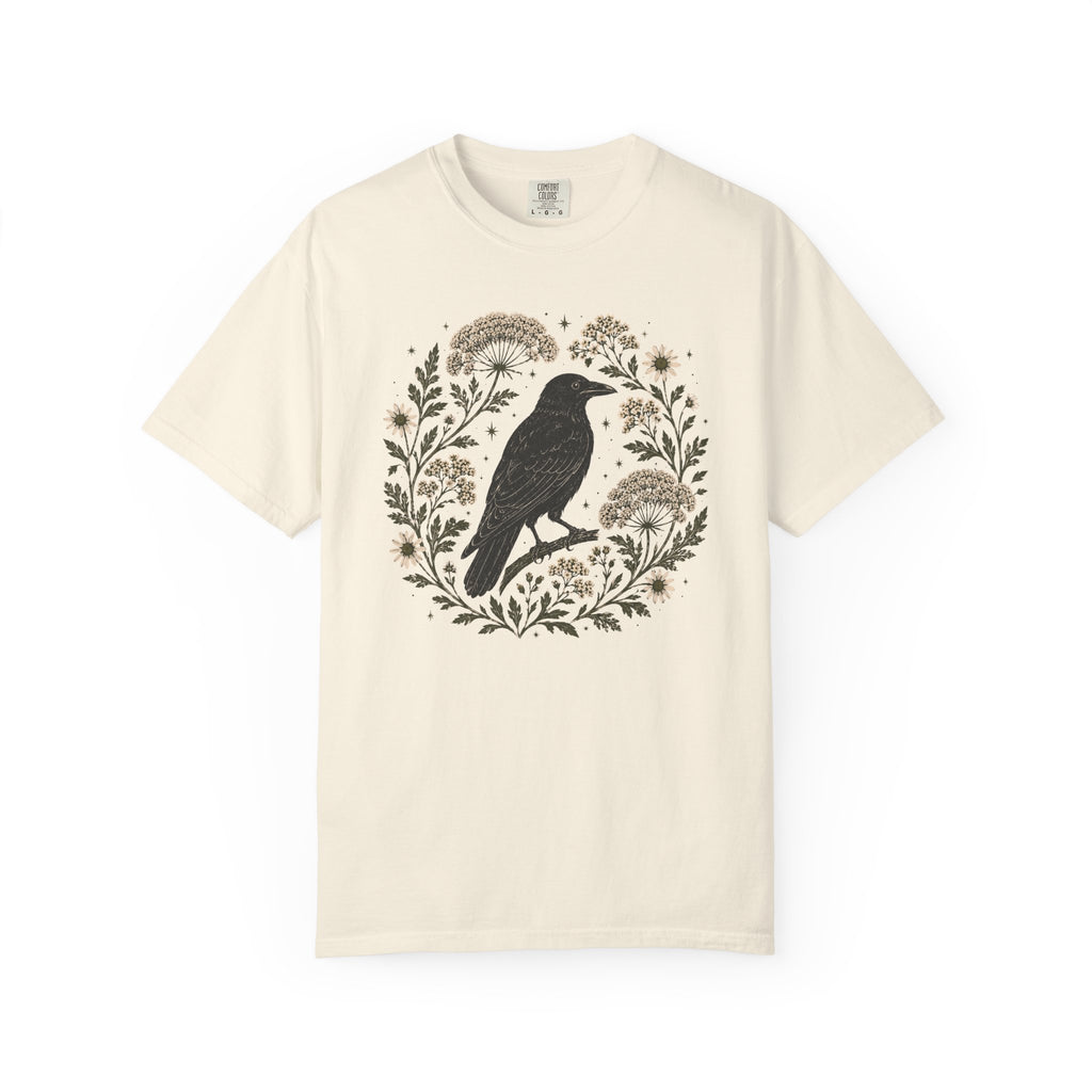 Raven and Queen Anne's Lace Block Print T-shirt