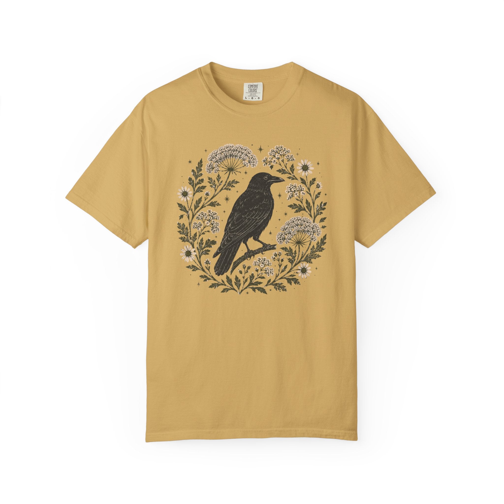 Raven and Queen Anne's Lace Block Print T-shirt