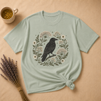 Raven and Queen Anne's Lace Block Print T-shirt