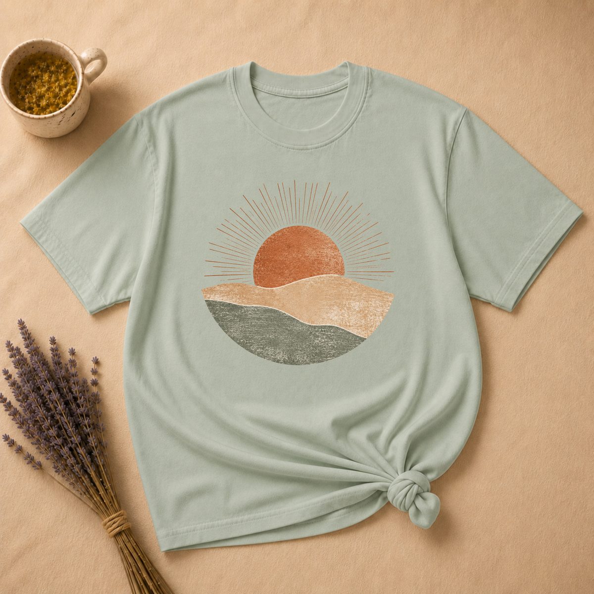Minimal Sun and Mountains T-shirt