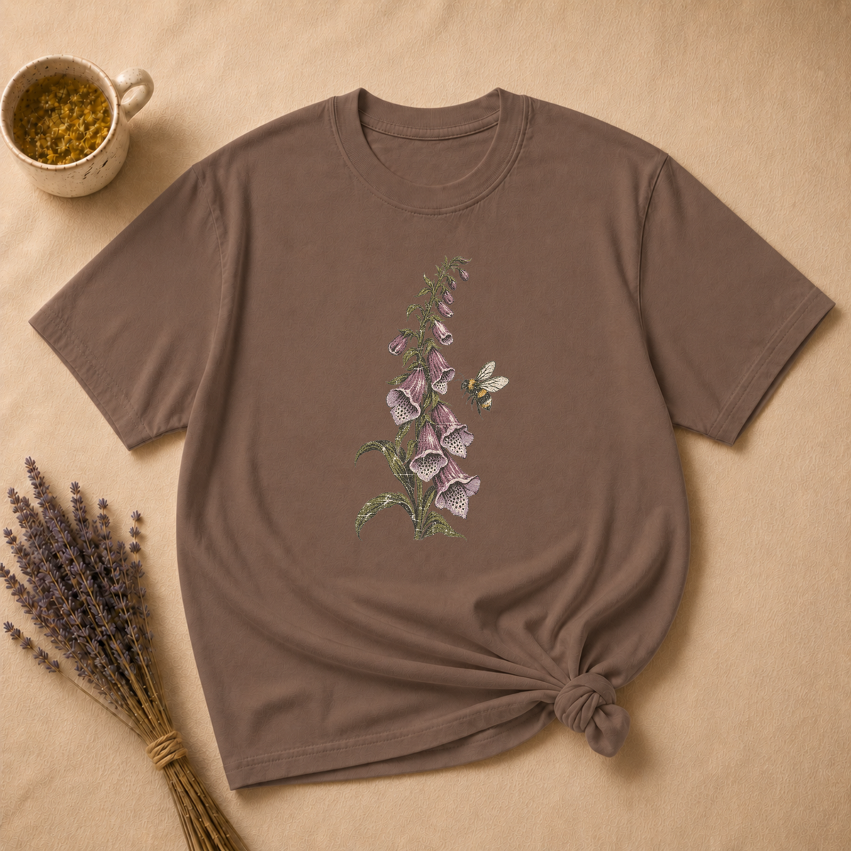 Vintage Foxglove and Hovering Bee T-shirt