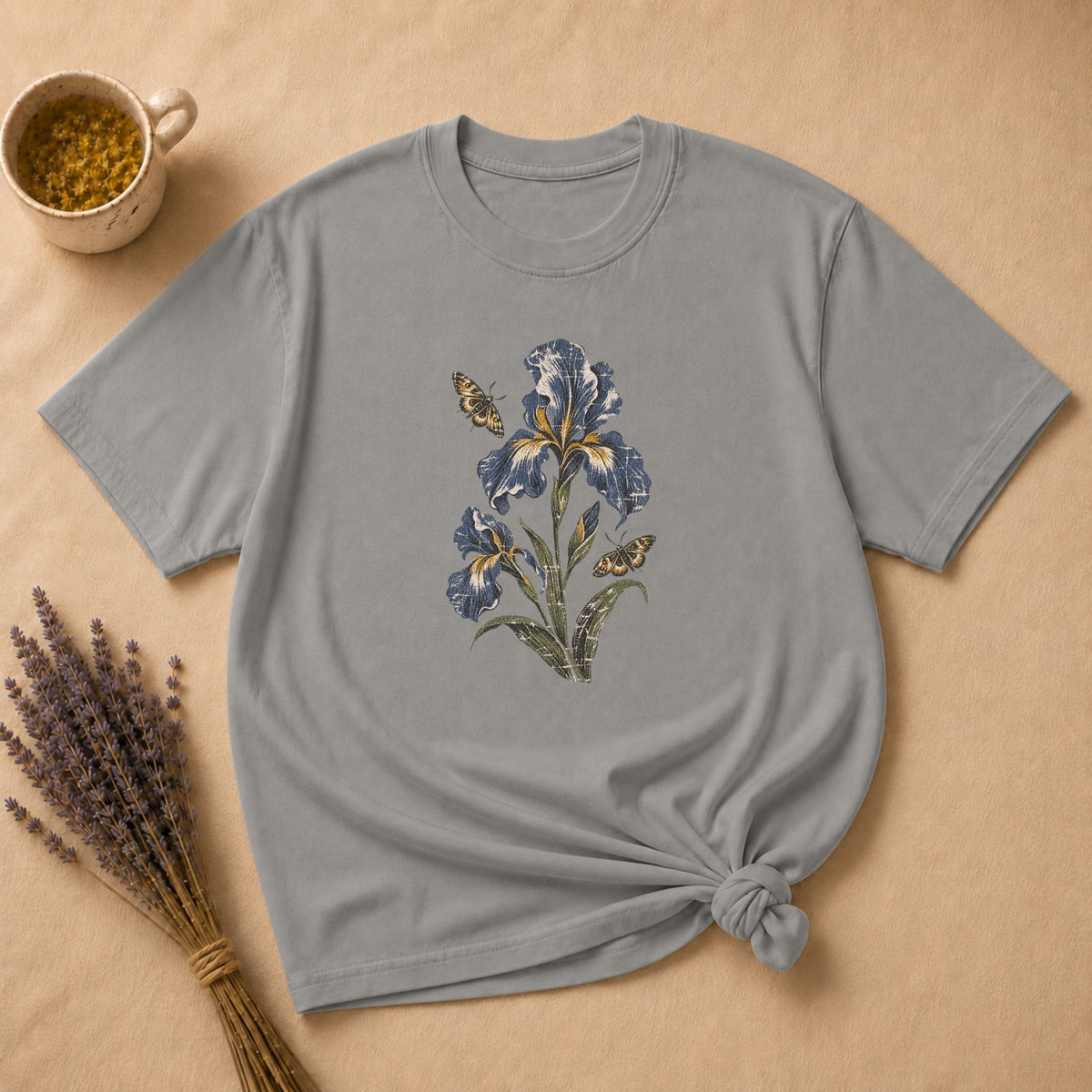 Vintage Iris with Moths T-shirt