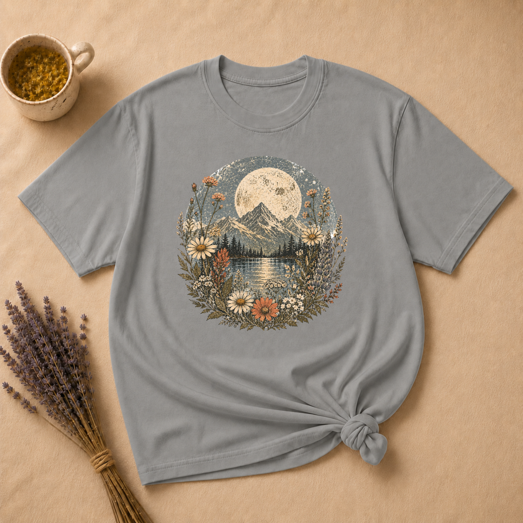 Vintage Moonlit Mountains T-shirt