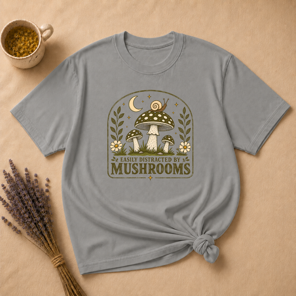 Easily Distracted By Mushrooms T-shirt