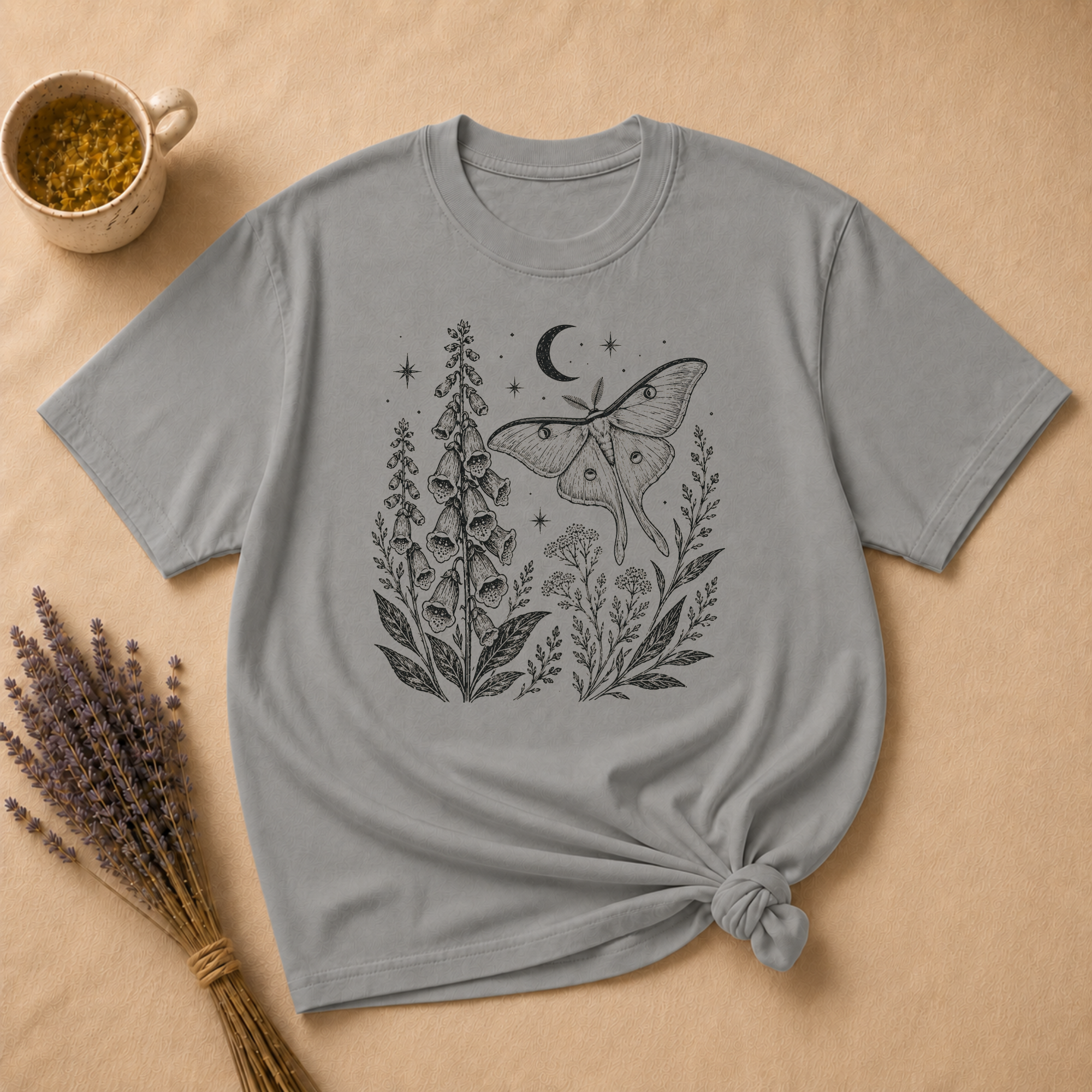 Foxglove and Luna Moth T-shirt
