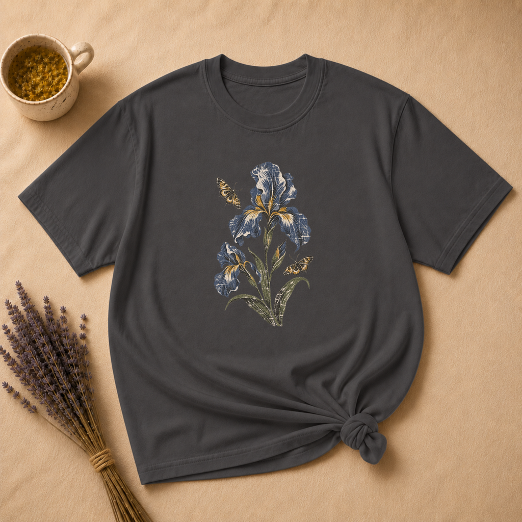 Vintage Iris with Moths T-shirt