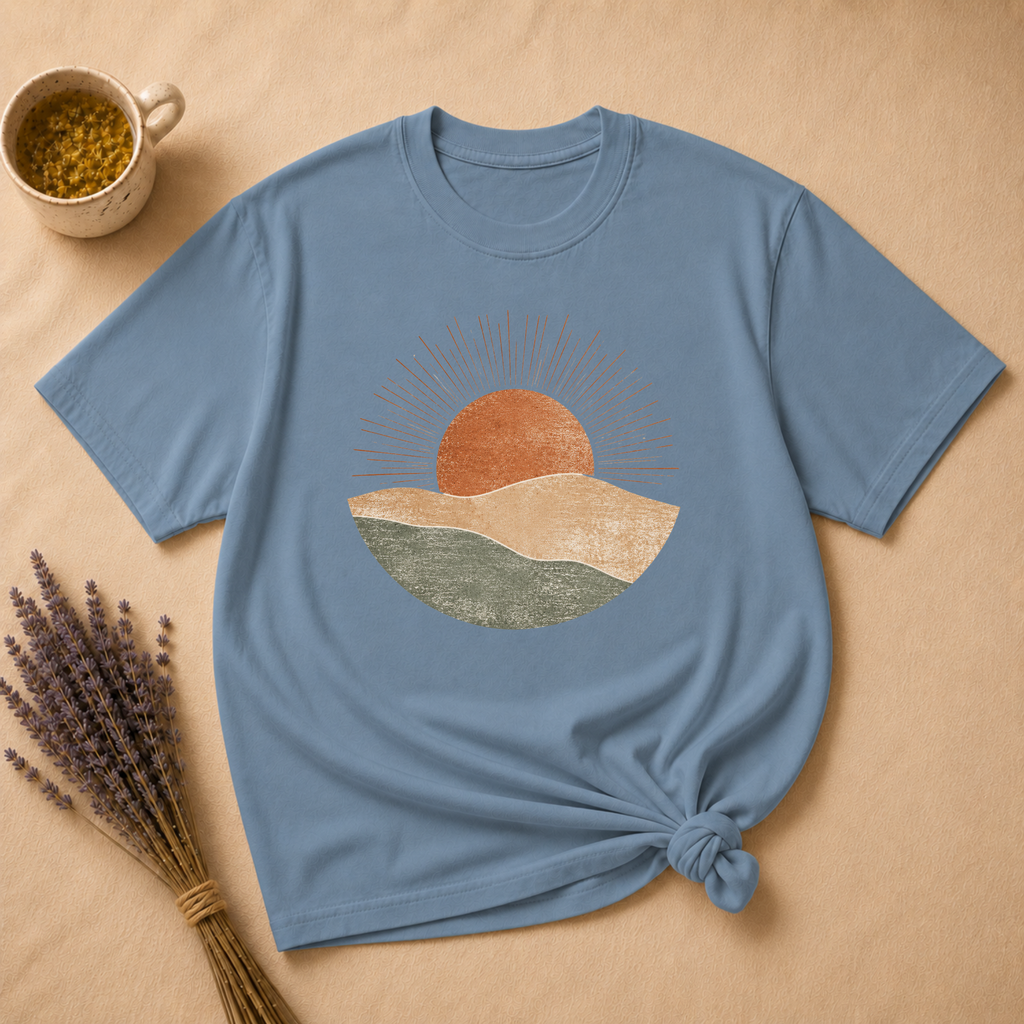 Minimal Sun and Mountains T-shirt