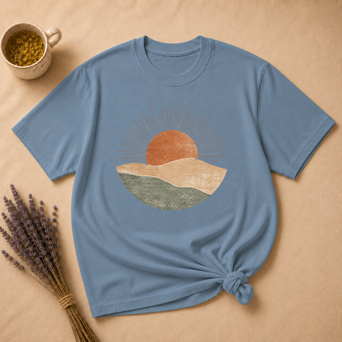 Minimal Sun and Mountains T-shirt