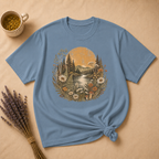 Vintage River Linocut Landscape T-shirt