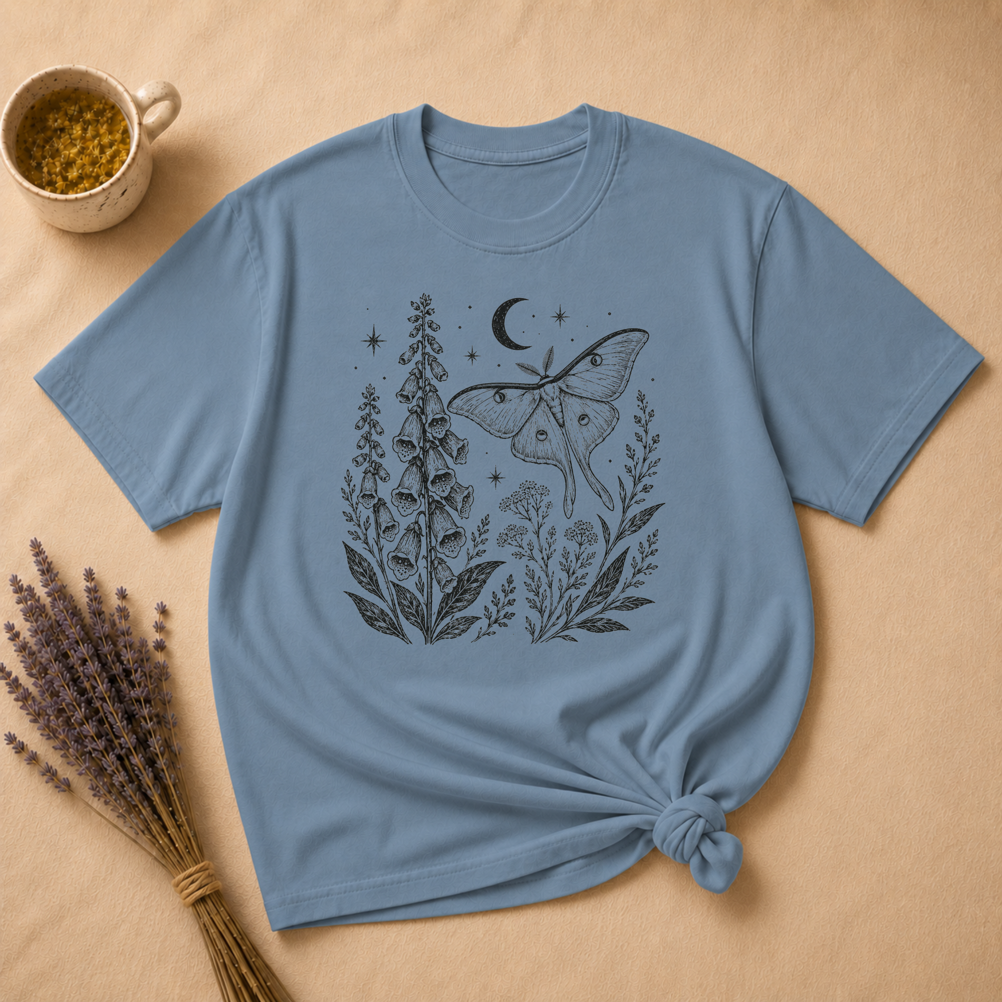Foxglove and Luna Moth T-shirt