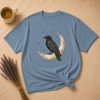 Raven Perched on a Crescent Moon T-shirt