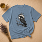 Celestial Crow on a Floral Branch T-shirt