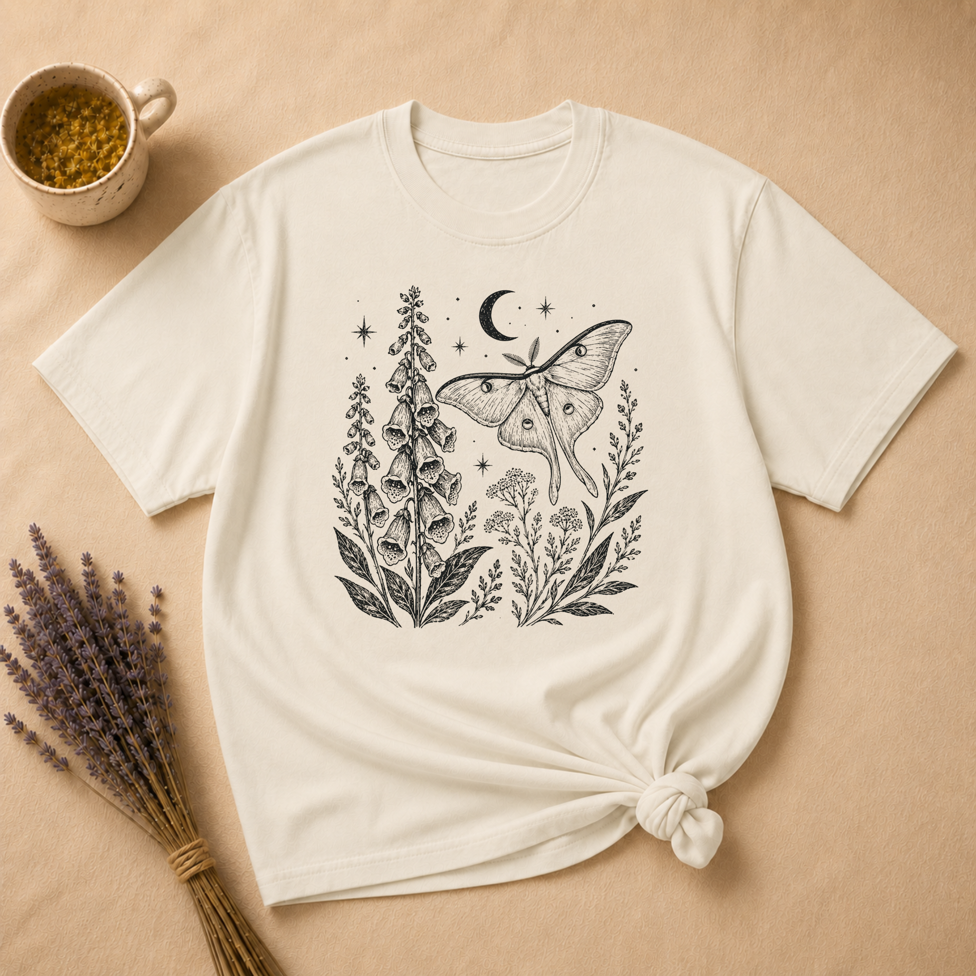 Foxglove and Luna Moth T-shirt