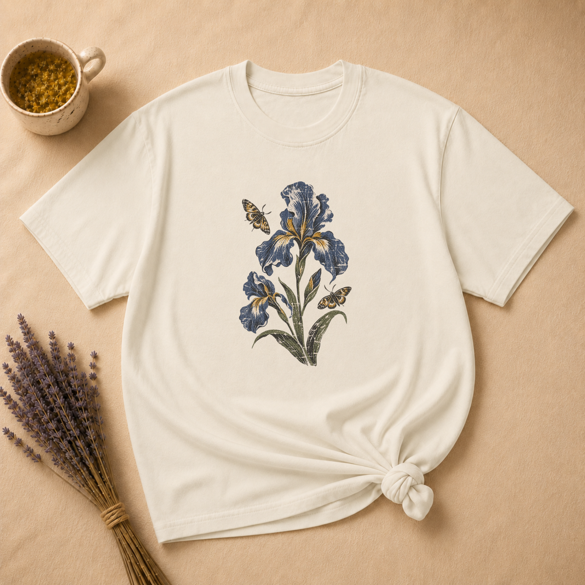 Vintage Iris with Moths T-shirt