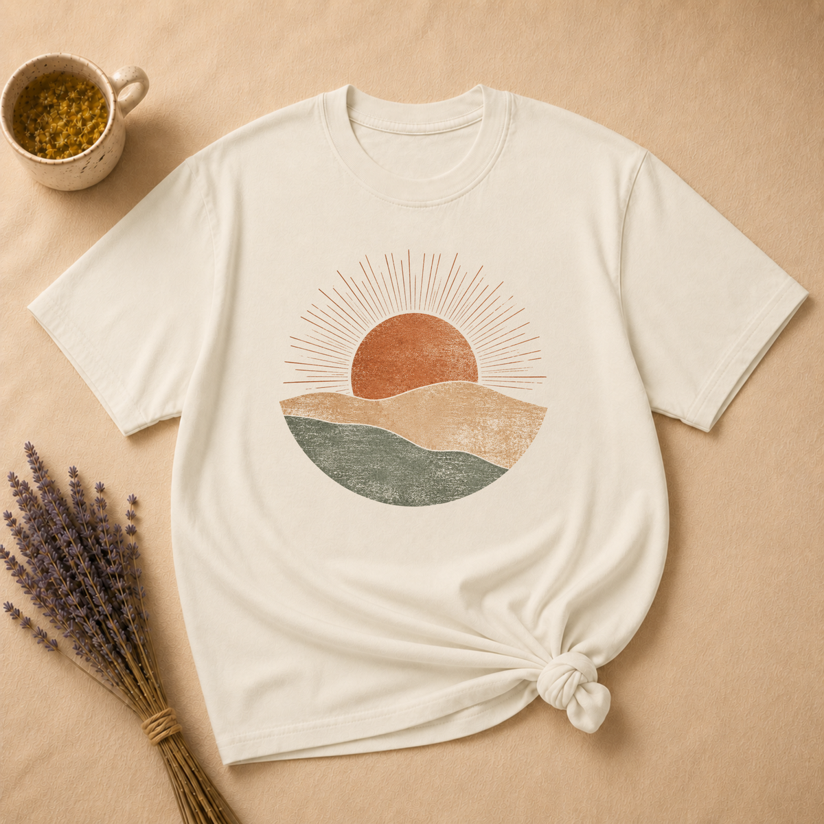 Minimal Sun and Mountains T-shirt
