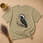 Celestial Crow on a Floral Branch T-shirt