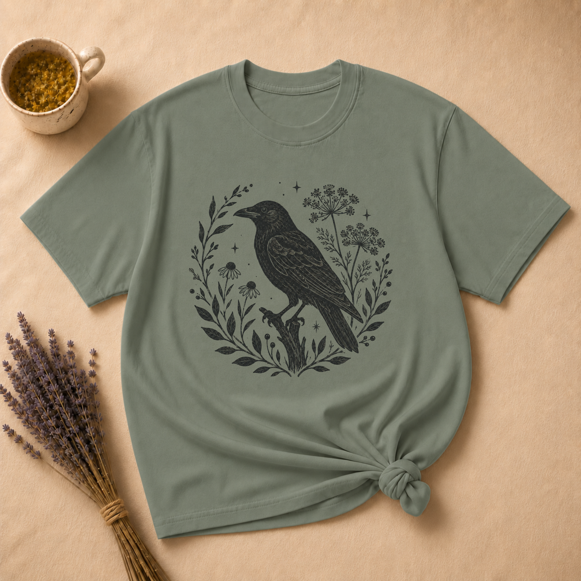Raven Block Print T-shirt