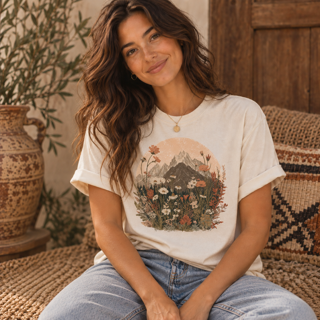 Mountains and Wildflowers T-shirt