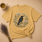 Raven and Queen Anne's Lace Block Print T-shirt