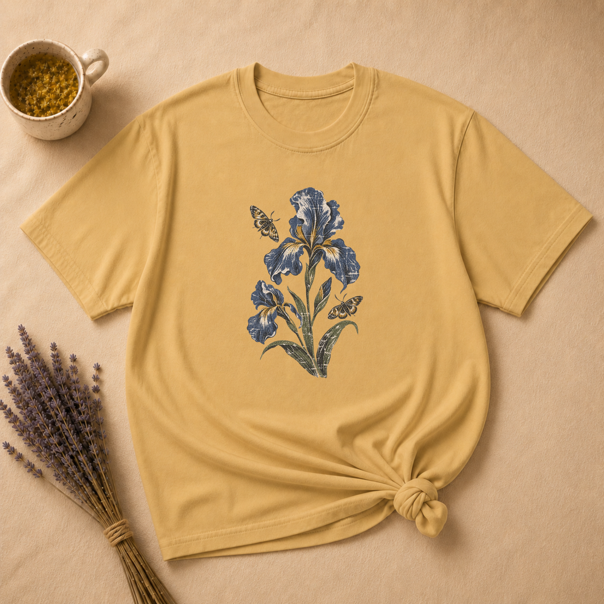 Vintage Iris with Moths T-shirt