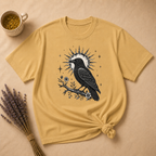 Celestial Crow on a Floral Branch T-shirt